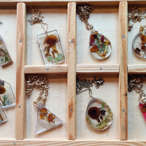 Mushroom jewelry. Each unique. - Picture 2 of 3